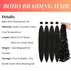 Black Braiding Hair for Boho Braids Synthetic Ocean Wave 1B#