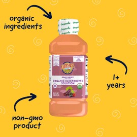 Earth's Best Organic Toddler Drink, Organic Electrolyte Solution for Children 2 Years and Older, Organic Grape Berry Drink with Zinc, 1 Liter Bottle (Pack of 4)