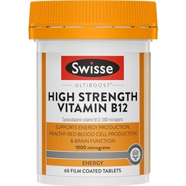 Swisse Ultiboost High Strength Vitamin B12 - Supports energy production - 60 Tablets