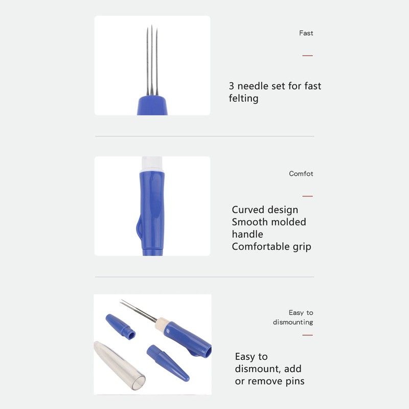 3Pcs Needle Felting Tools with 3 Needles Ergonomic Handle Pen