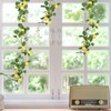 Levemolo Lemon Garland Simulation Rattan Decor Green Leaves Artificial Lemon