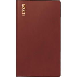 rido/idé Pocket Calendar Mod. TM 17/Contacter 2026 | A6 Landscape, Plastic, Bordeaux