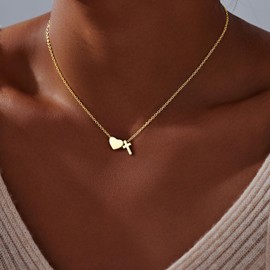 Inerney Gold Heart Cross Necklace for Women, 14K Dainty Layered Christian Vertical Cross Pendant Choker Necklace Non Tarnish Waterproof Trendy Jewelry, Everyday Wear Minimalist Faith Gifts