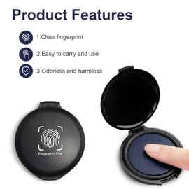 Elezeal 4-Pack Finger Ink Pad - Thumbprint Stamp Ink Pads Compact and Durable Fingerprint Ink Pads for Fingerprinting, Crafting, and Office Use - Black Ink, 2.3 x 2 x 0.5Inches (Blue)