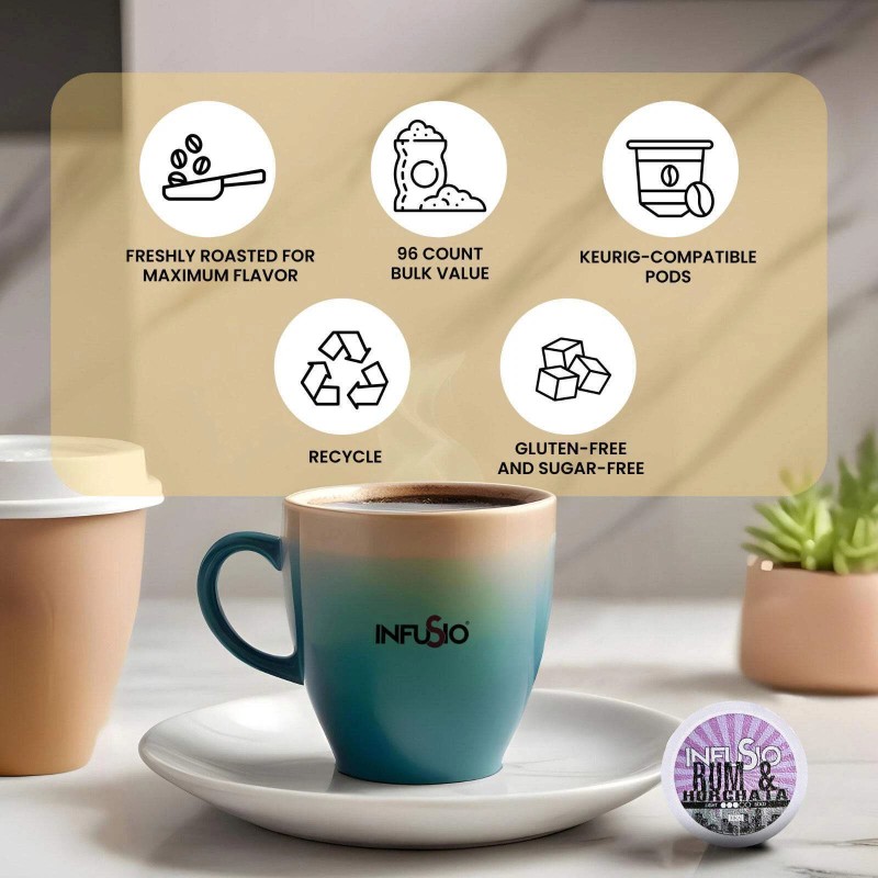 InfuSio Rum & Horchata K Cups 96 Count Flavored Cocktail-Inspi
