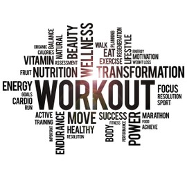 DesignToRefine Vinyl Wall Decal Workout Wellness Health Gym Fitness Center Sport Motivational Words Stickers Mural Large Decor (ig6249) Black