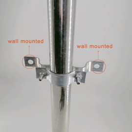 Wdwlbsm 2 PCS Antenna Mast Wall Mount Bracket, 2-1/2" to 3-2/5" OD Heavy Duty Clamp Chimney Mount for TV, CB, Ham, Flag Pole, Pipe - Includes Screws