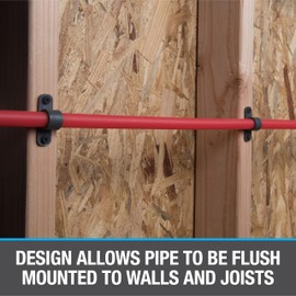 Oatey 33916 Standard Pipe Clamp (6"Polybag), Gray, 1/2"