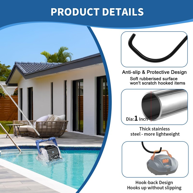 Pool Retrieval Hook for All Robotic Pool Cleaner 68" with