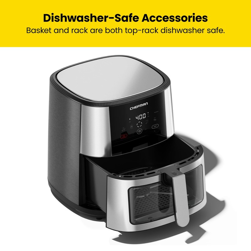 CHEFMAN Easy-View Air Fryer – 8 Qt Family Size with
