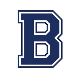 Applicable Pun Varsity Letter B - Vinyl Decal for Outdoor Use on Cars, ATV, Boats, Windows and More - Dark Blue (Navy) 11 Inches Tall