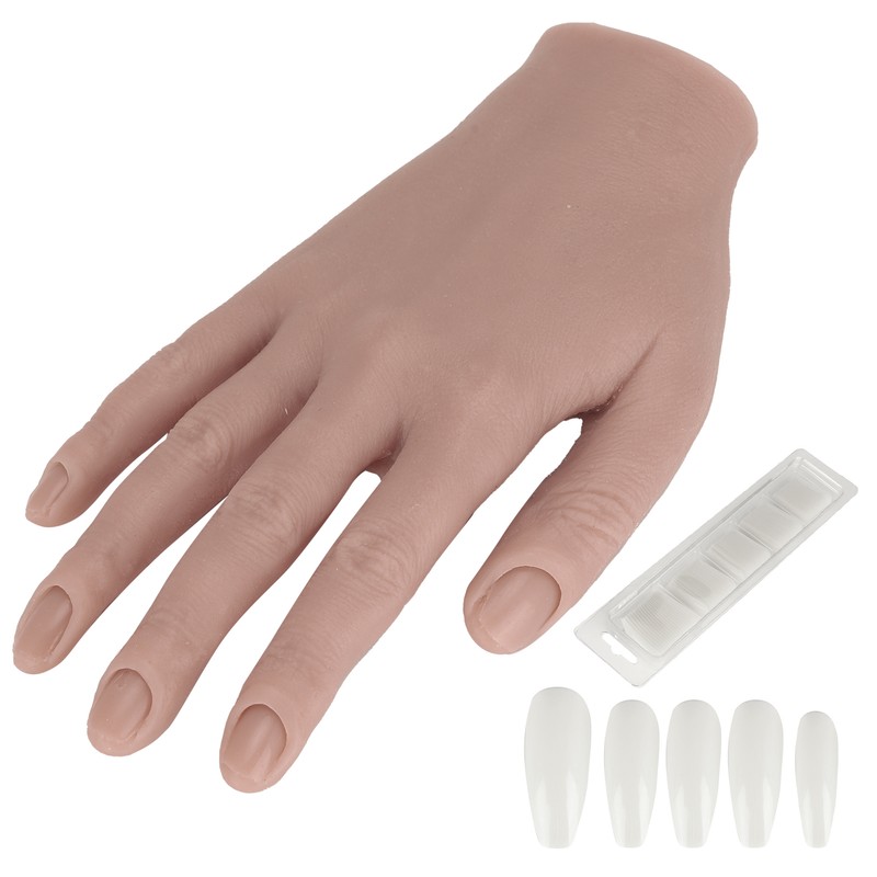 Silicone Nail Training Hand Flexible Joint Nail Art Practice Hand