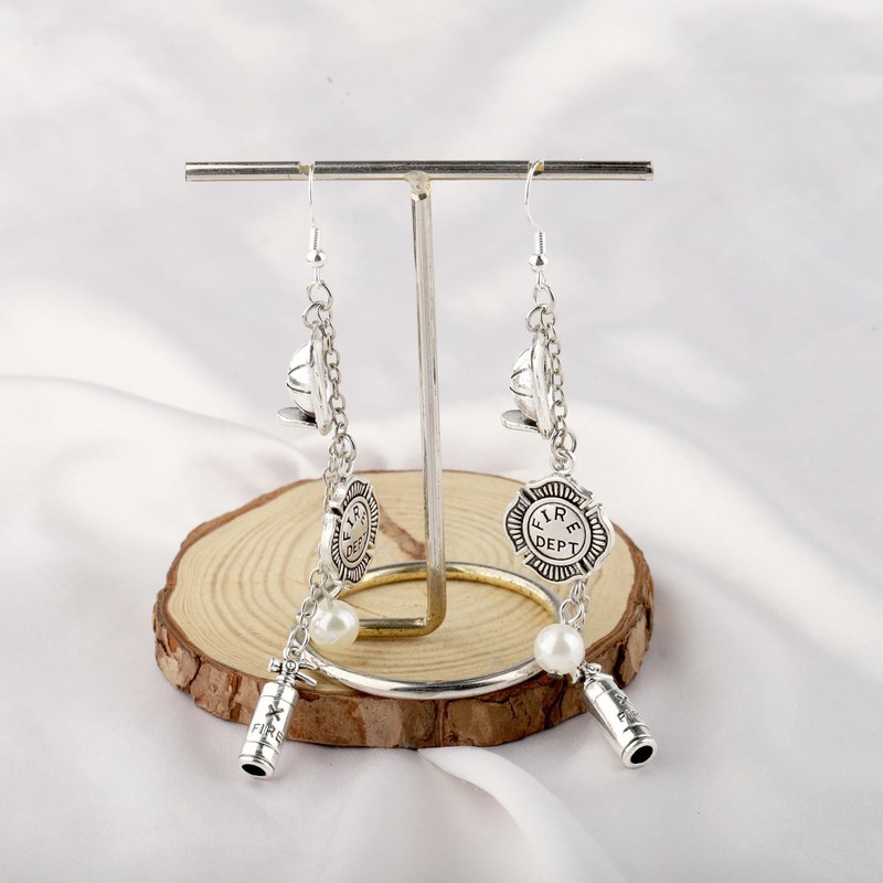 FAADBUK Firefighter Dangle Earring Fireman Gift Firefighter Appreciation Gift (Firefighter