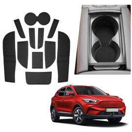BIBIBO Rubber Mats Non-Slip Mats Compatible with MG ZS EV Facelift 2021-2024 (For Right Hand Drive), Rubber Car Mats, MG ZS Accessories, Centre Console Mats, Car Door Slot