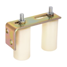 uxcell Slide Gate Guide Roller 4" Adjustable Rollers Gate with L-Shape Bracket for Sliding Door Wheels on Angle Steel Rails and Round Rails, Beige