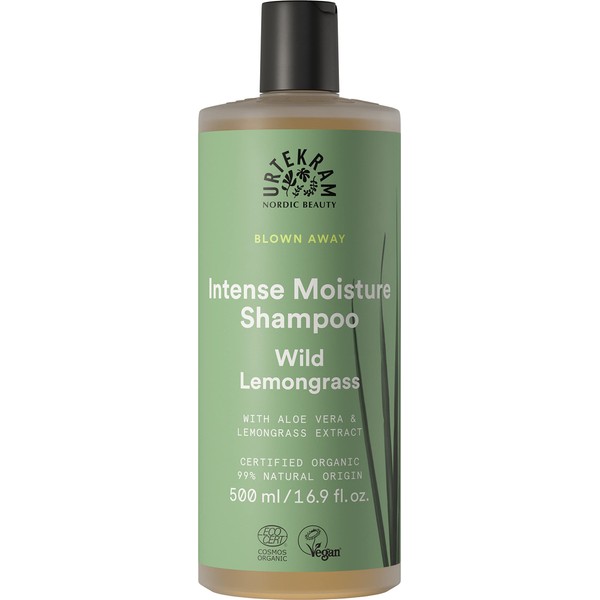 Urtekram Wild Lemongrass Intense Moisture Shampoo 500 ml, Vegan, Organic, Natural Origin