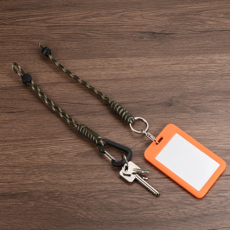 [PATIKIL] Badge Lanyard with Hook 26cm 4pcs Braided Wrist Keychain