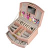 LG7241 Large Travel Jewelry Storage Box 2-Layer PU Leather Button