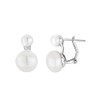 Double Freshwater Cultured Pearl Silver Leverback Earring