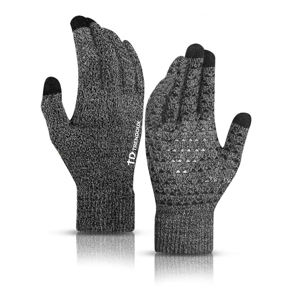 TRENDOUX Winter Gloves, Touch Screen Knit Glove for Men Women