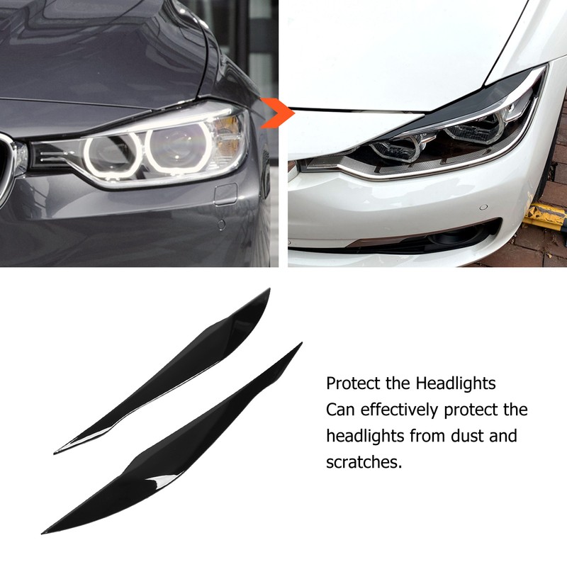 1 Pair Headlight Eyebrow ABS Vehicle Eyelid Replacement for 3