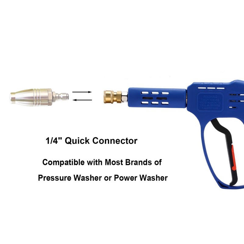 Turbo Nozzle Pressure Washer Tips, SUS 304 Stainless Steel 360°Rotating