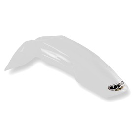UFO Plastic Universal Supermoto Front Fender - Design 2 - White , Color: White