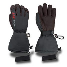 Intra-FIT Deerskin Ski Gloves for Men Women, Winter Cold Weather Gloves,Waterproof & Warth Insulated Snow Snowboarding Gloves (5098-Brown#0369, Large)