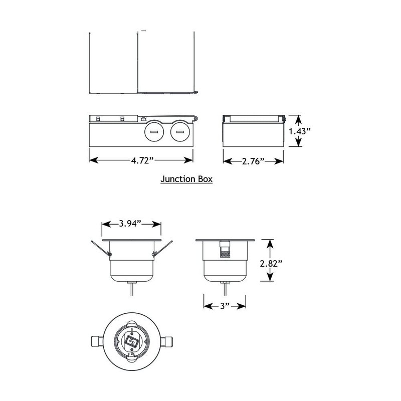 VOLT Adjustable Recessed Outdoor Soffit Light (White) with Junction Box