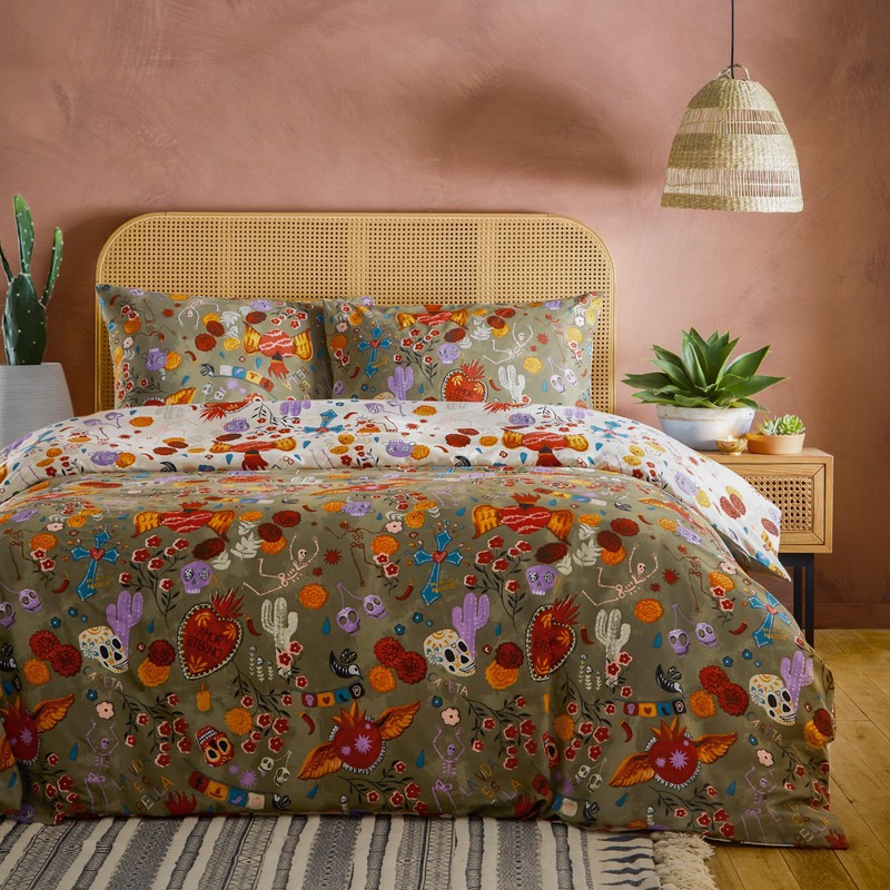 furn. La Vida Festive Reversible Duvet Cover Set - Single