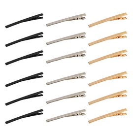 Pack of 18 Matte Metal Alligator Barrettes - 3.15" Long and Skinny Hair Styling Clips for Women and Girls (Black /Silver/ Gold)