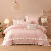 Jolusere Ruffle Comforter Set Queen Pink 3 Pieces Shabby Chic