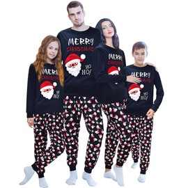 Tphon Christmas Family Pajamas Sets Matching for Christmas Party for Men Women Kids Santa PJS Sleepwear (8T)