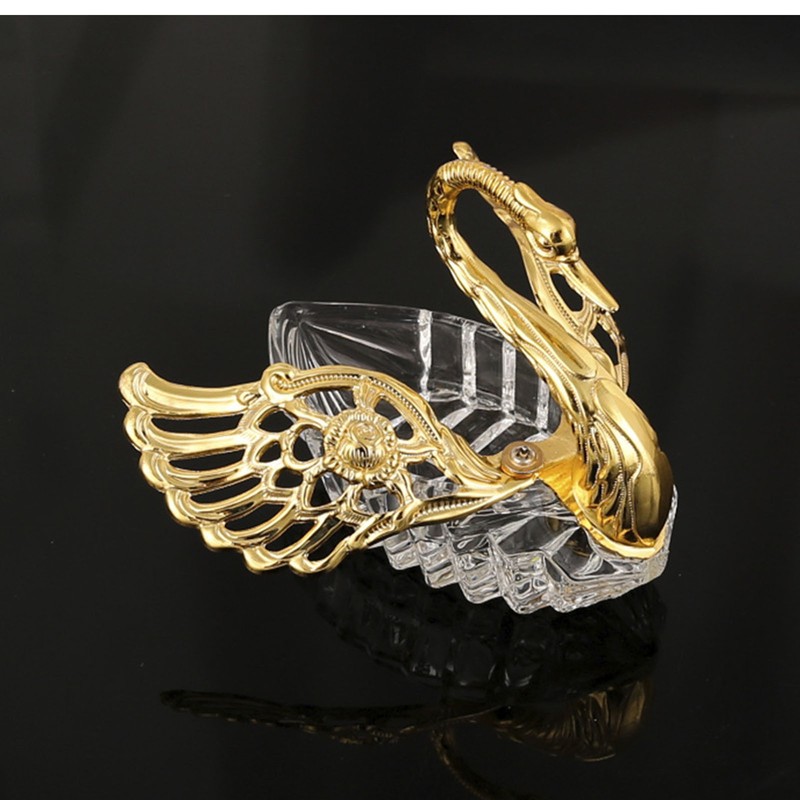 Swan Sugar Storage Jar European Modern Condiment Container Golden Seasoning