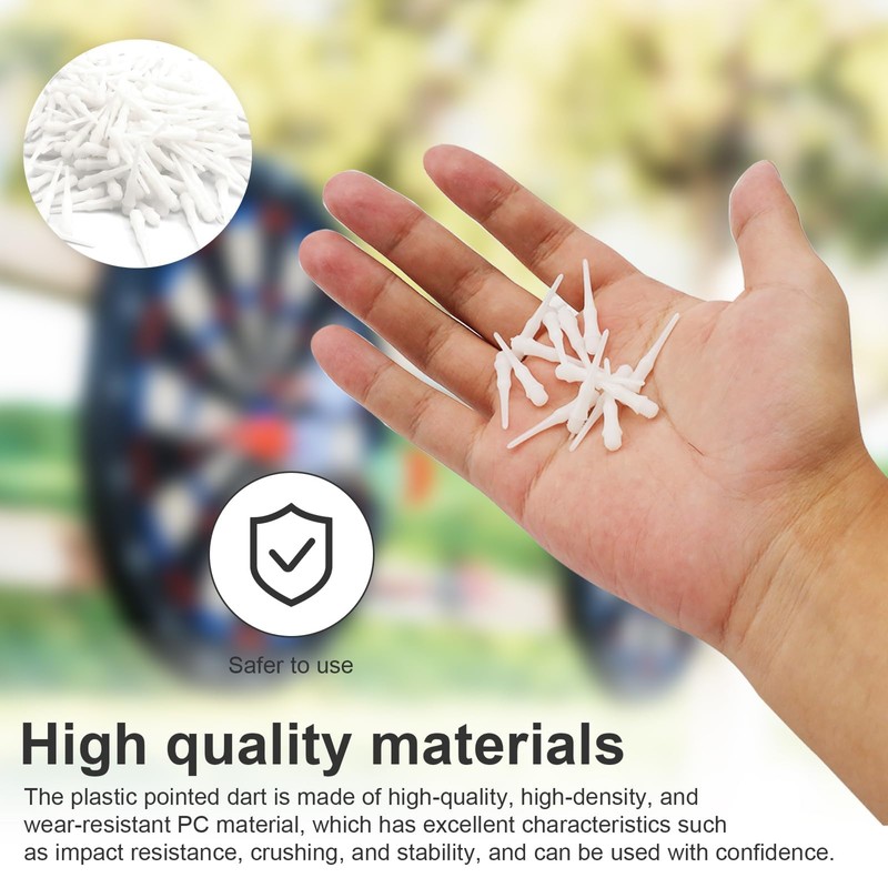 HUANR Pack of 200 Dart Tips, Soft, White Darts, Plastic