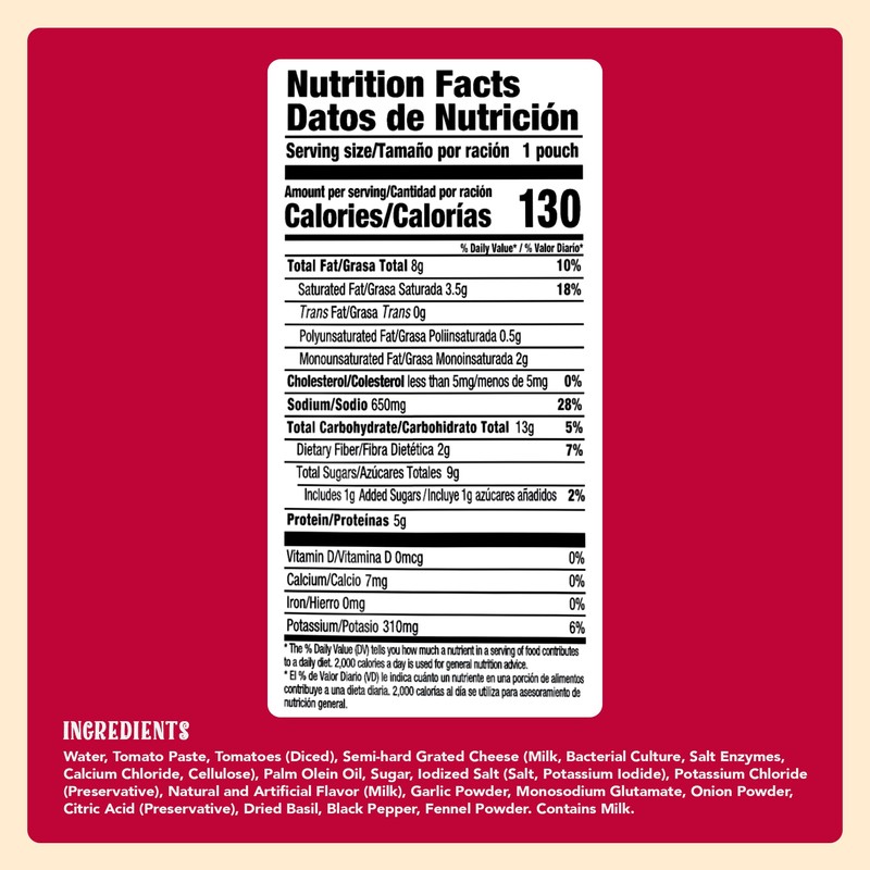 Natura's Cheese Pasta Sauce, 7.1oz. Pouch (Pack of 24)