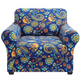hyha - Fundas de sofá, fundas de silla/sofá, estampado floral, elástico, estampado, 2 piezas, funda de sillón, funda de cojín separada, protector de muebles para perros (sillón, patrón clásico)