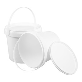 LALAFINA Paint Buckets for Painting, 0.5 Gallon Bucket with Lid Handle, Empty Ice Buckets 2L Water Bucket Pail Container for Party Favors DIY Crafts