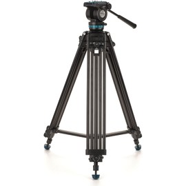 Benro KH25PC Video Tripod with Head, 15lb Payload, Continuous Pan Drag, Anti-Rotation Camera Plate (KH25PC)