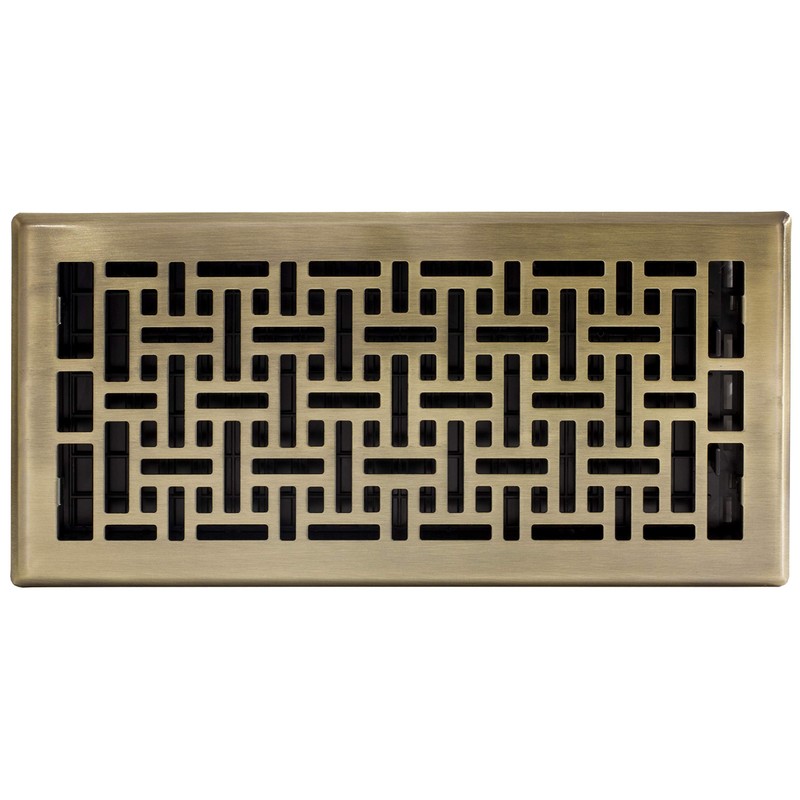 Decor Grates AJH614-A Oriental Floor Register, 6x14 Inches, Antique Brass