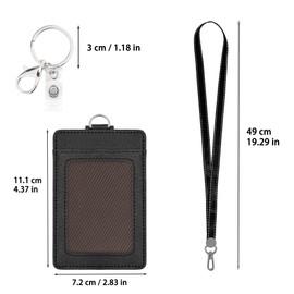 ID Card Holder with Lanyard for ID Card Holder, Office, School, Employee, Durable, Stylish, Card Case (Vertical Lanyard)