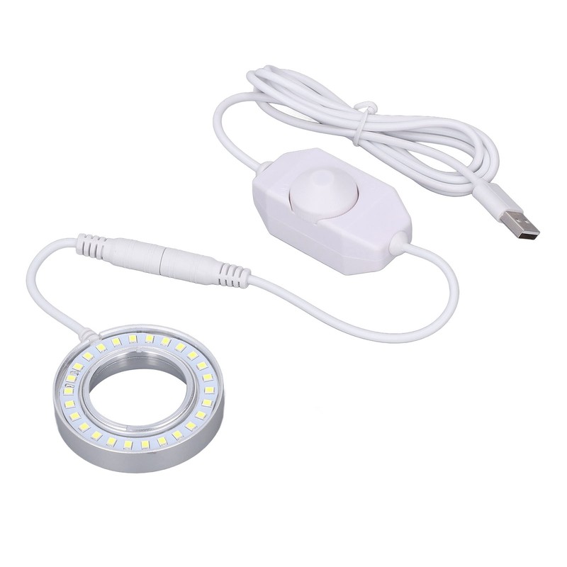 Microscope Lighting Lamp Spiral Buckle Adjustable Brightness LED Ring Light