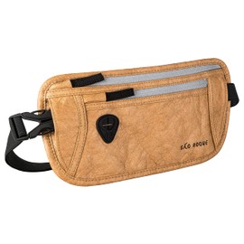 SAO ROQUE ® Bum Bag Women Men (S) Belt Bag Travel Accessories with RFID Blocker, Hip Bag Stylish, Money Belt in Elegant Leather Look, Flat, Beige-Brown (S), money belt