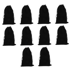 Gatuida 10pcs Drawstring Storage Bags for Wigs Durable Water Resistant Hair Extensions Holders Black Pouches Easy to Clean Secure Wig Packaging