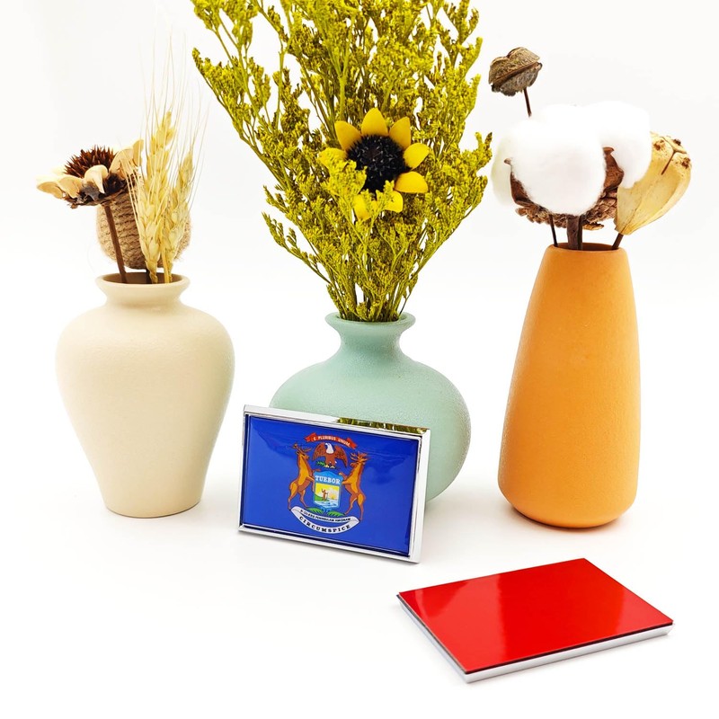 Perdecor Michigan Flag Sticker Emblem Decal Car Chrome Flags, 2