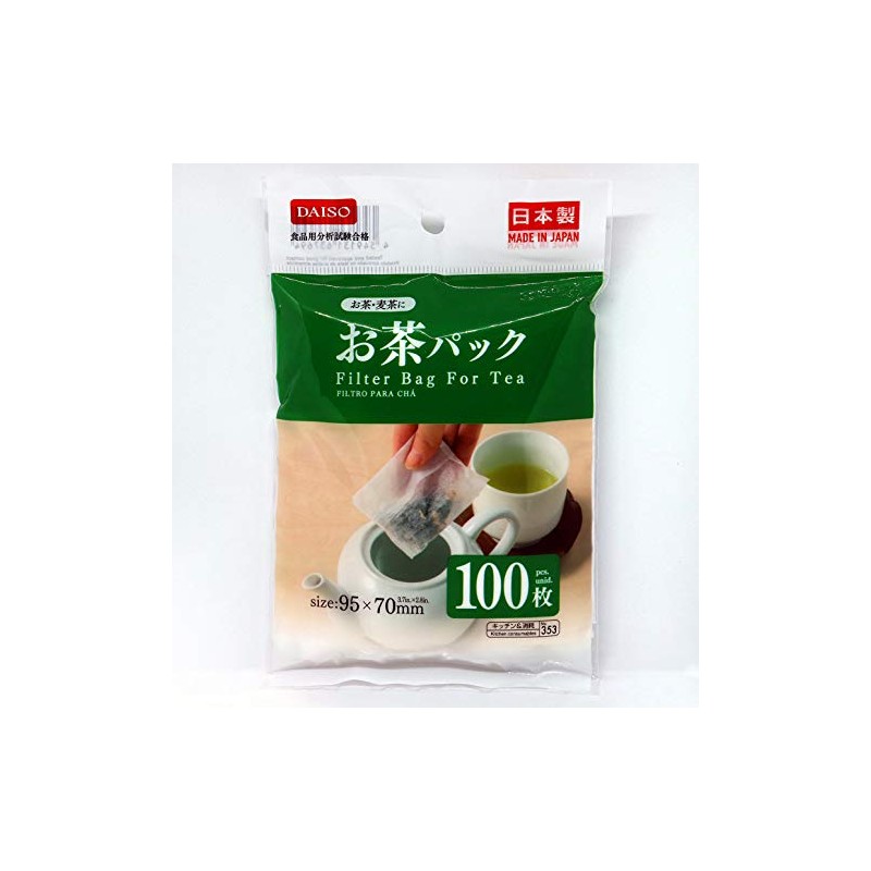 Daiso 3 x100 pcs Disposable Filter Bags for Loose Tea