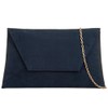 Navy Blue Envelope Clutch Bag, Faux Suede Evening Bag, Ladies