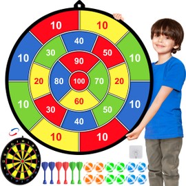 29 Inches Kids Dart Board Set,Double Sided Dart Board with 12 Sticky Balls,Indoor & Outdoor Party Games Toys Gifts for 3 4 5 6 7 8 9 10 11 12 Year Old Boys Girls and Adult