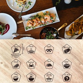 UNICRAFTALE 1Set Wood 12 Types Food Decision Dice Wedding Gifts Date Night Dice Funny Food Dices with Rectangle Velvet Packing Pouches for Valentines Day Gifts Anniversary Date Night Gifts