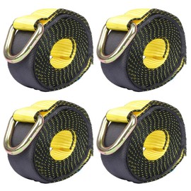 AUTOMUTO Heavy Duty New 4X Lasso Strap Car Hauler Tow Dolly Tire Wheel Tie Down Straps 2" X 12' Yellow